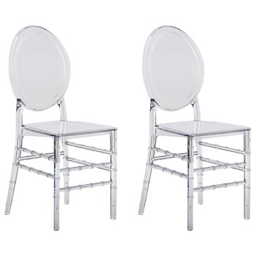Rta Products Llc Ghost Stackable Side Chair in Clear (Set of 2), , large