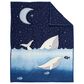 Lambs and Ivy Bubbles and Squirt Whale/Ocean Aquatic 3-Piece Baby Crib Bedding Set in Blue and White, , large