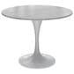 Leisuremod LeisureMod Verve Collection 36 Round Dining Table, White Base with Sintered Stone White Top, , large