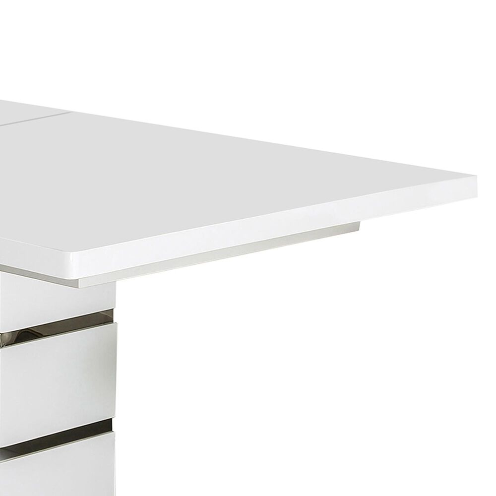 Furniture of America Carrasco Dining Table in White and Chrome, , large