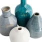 Creative Coop 4-Piece Round Terracotta Vase Set in Blue and Ivory, , large