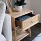 Linon Home Decor Catlett Side Table Nightstand in Natural, , large