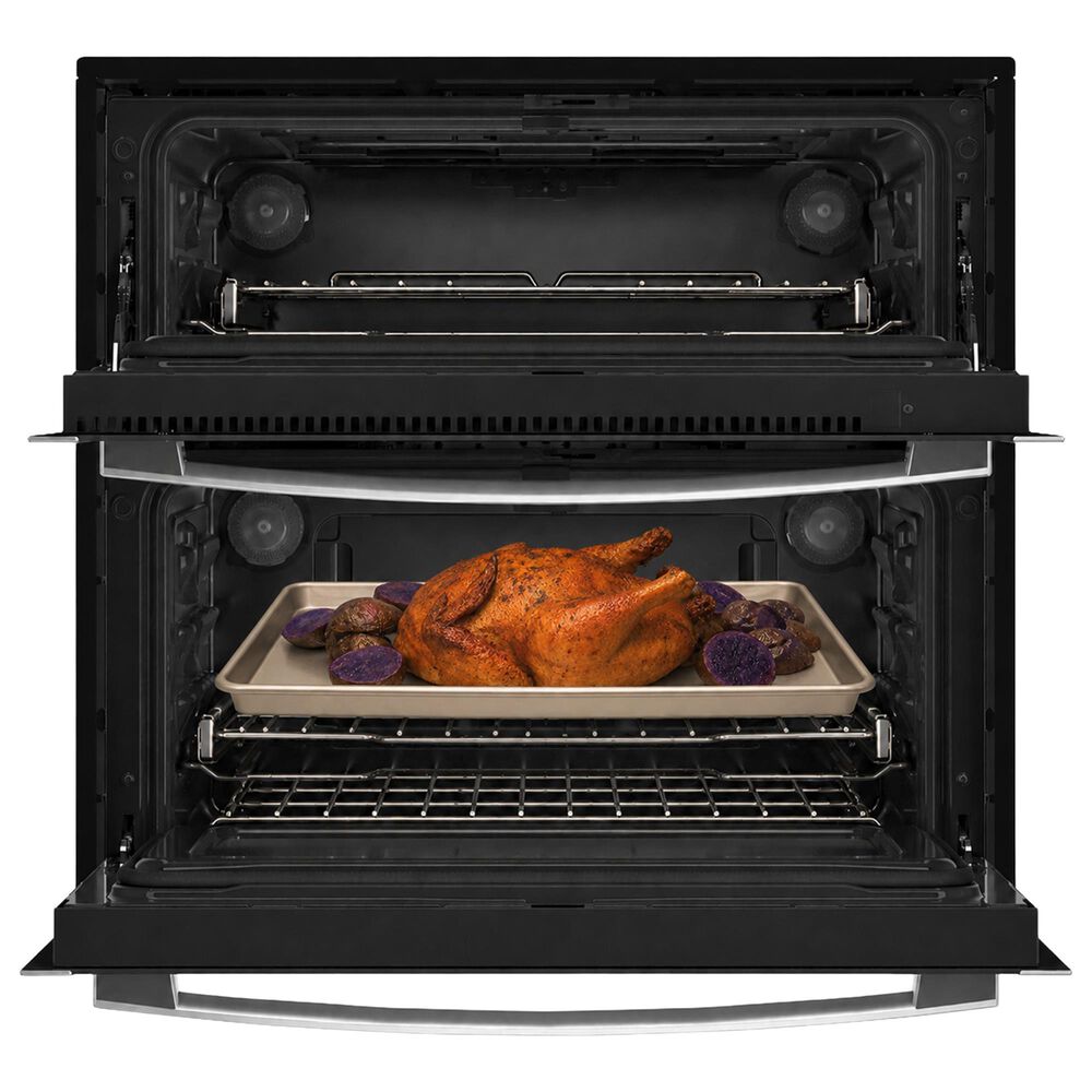 GE Profile 30" Smart Built-in Twin Flex Convection Wall Oven in Stainless Steel, , large