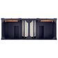 James Martin Vanities Brittany 60" Double Bathroom Vanity in Victory Blue with Single Hole 3 cm White Zeus Quartz Top and Rectangular Sinks, , large