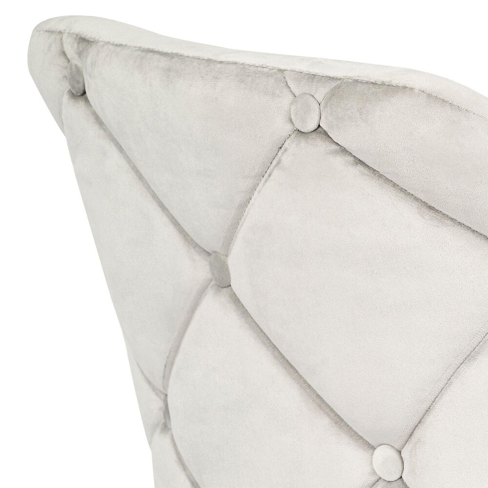 Impressions Vanity Pearl Tufted Vanity Chair with Cool Grey Cushion in Silver, , large