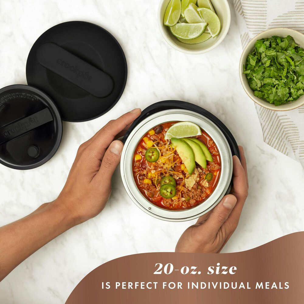 Crock-Pot 20 Oz Lunch Crock Food Warmer in Black Licorice, , large