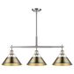 Golden Lighting Orwell 3-Light Linear Pendant with Aged Brass Shade in Pewter, , large