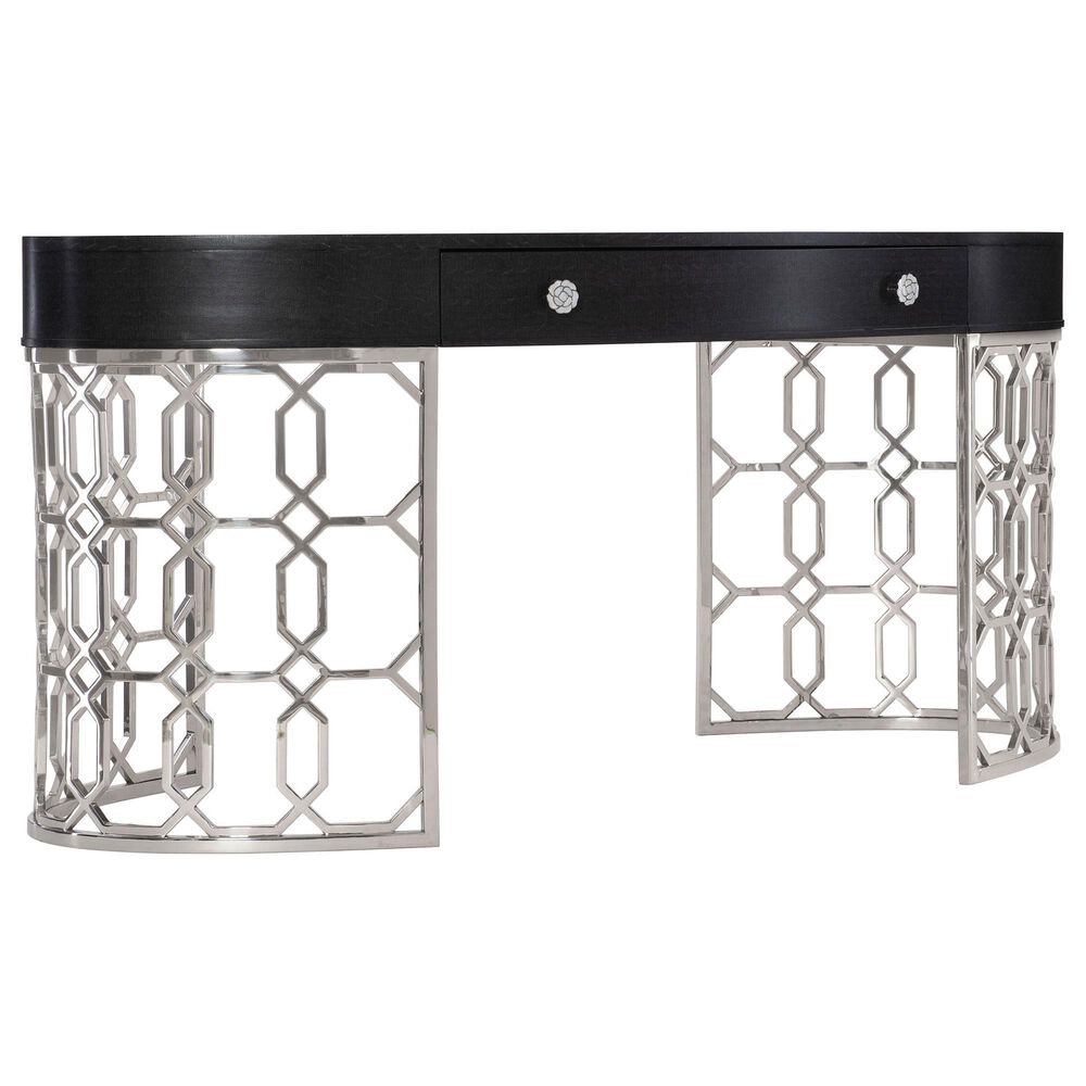 Bernhardt Silhouette Desk in Figured Onyx and Stainless Steel, , large