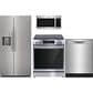 Frigidaire Gallery 4 PC Kitchen Package with 25.6 Cu. Ft. 36" Standard Depth Side-by-Side Refrigerator, 30" Front Control Electric Range with Total Convection, 1.9 Cu. Ft. OTR Microwave with Sensor, and 24" Built-In Dishwasher , , large