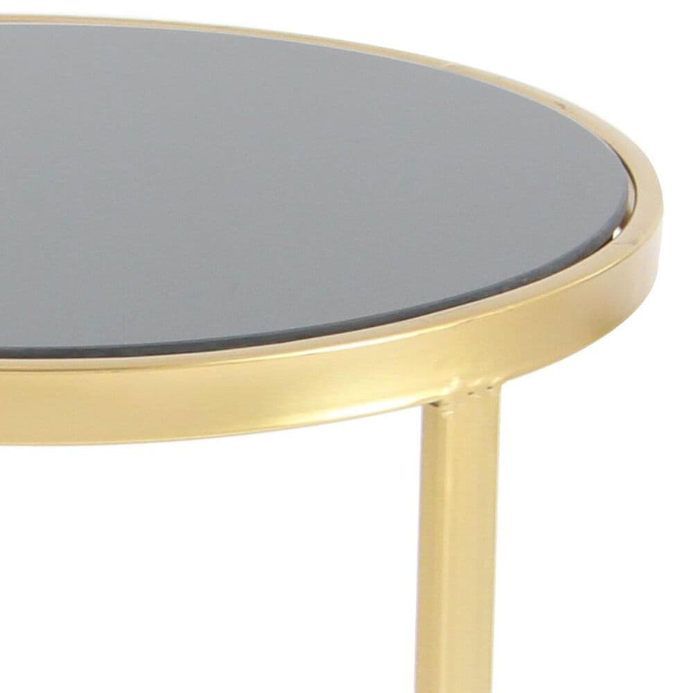 Maple and Jade 3-Piece Round Nesting Accent End Table Set in Gold and Black, , large