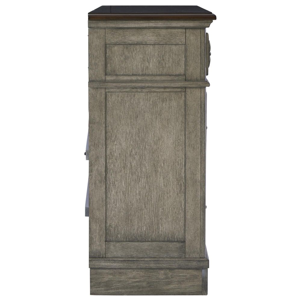 Ashley Lodenbay 7 Drawer Dresser with Mirror in Antiqued Gray and Walnut Brown, , large