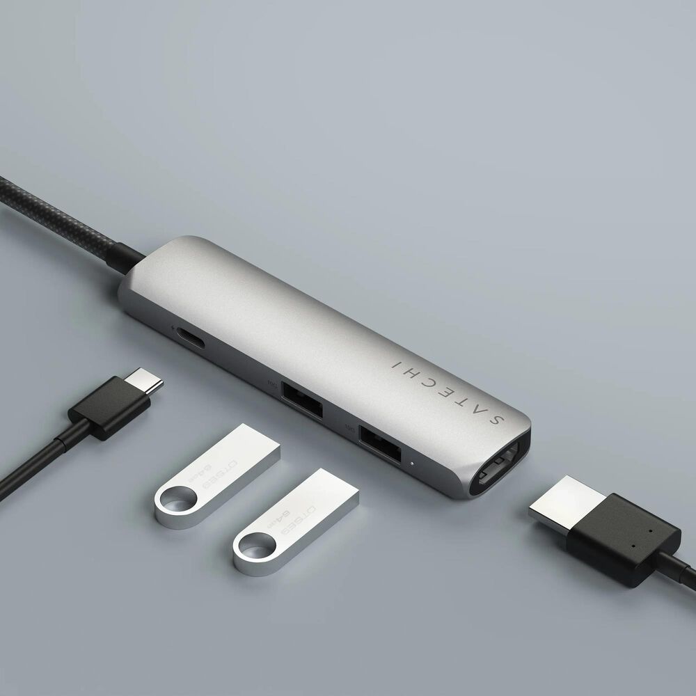 Satechi 4-in-1 USB-C Slim Multiport Adapter in Space Grey, , large