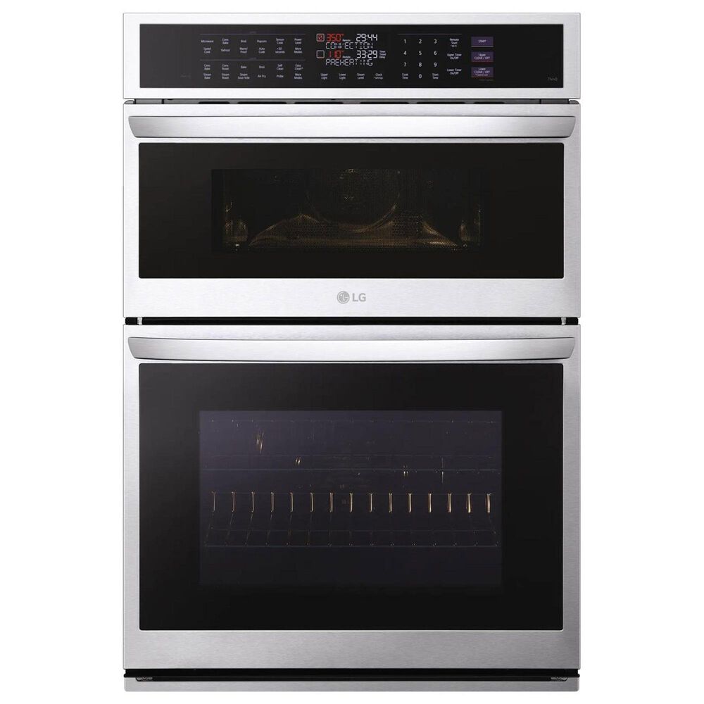 LG 2-Piece Kitchen Package with Print Proof Stainless Steel 6.4 Cu. Ft. Smart Combination Wall Oven and Black 30" Induction Cooktop, , large