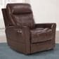 Simeon Collection Leather Power Recliner with Power Headrest in Hickory, , large