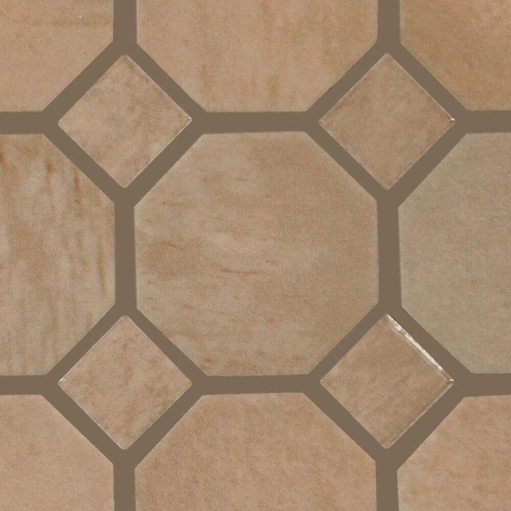 Dal-Tile Relicca Foxed 12" x 12" Octagon Dot Ceramic Mosaic Sheet, , large