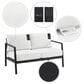 Linon Home Decor Holland Outdoor Loveseat with White Cushions in Black, , large