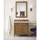 James Martin Vanities Brittany 36" Single Bathroom Vanity in Saddle Brown with 3 cm Ethereal Noctis Quartz Top and Rectangular Sink, , large