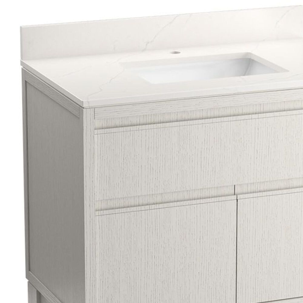 Kohler Solive 36" Single Bathroom Vanity in Gossamer White with 2 cm White Quartz Top and Rectangular Sink, , large