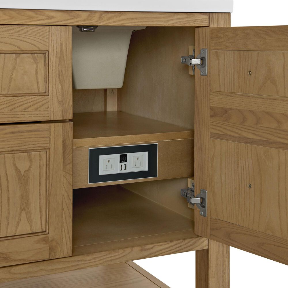 James Martin Vanities Breckenridge 60&quot; Double Bathroom Vanity Cabinet in Light Natural Oak, , large