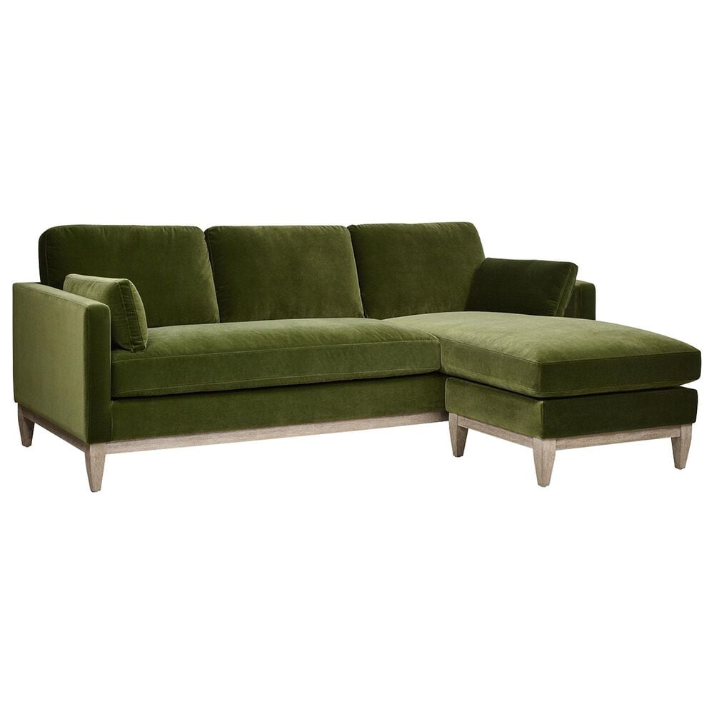 Jennifer Taylor Home Knox 2-Piece Stationary Reversible Sectional Sofa in Olive Green Velvet, , large