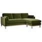 Jennifer Taylor Home Knox 2-Piece Stationary Reversible Sectional Sofa in Olive Green Velvet, , large