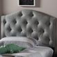 Baxton Studio Myra Twin Upholstered Panel Headboard in Grey, , large