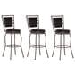 Linon Home Decor Townsend Adjustable Swivel Bar Stool with Dark Chocolate Cushion in Dark Brown (Set of 3), , large