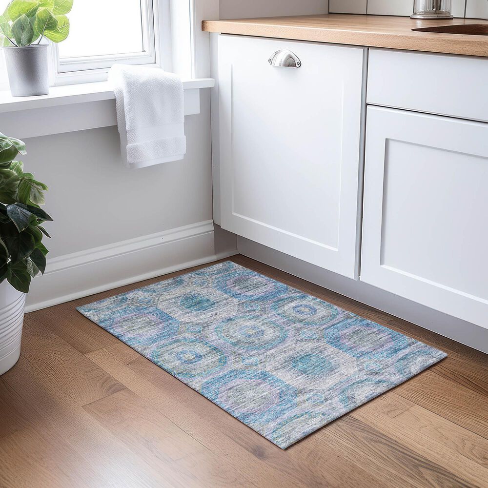 Dalyn Rug Company Karaj KJ6 2&#39;6&quot; x 3&#39;10&quot; Blue Indoor/Outdoor Area Rug, , large