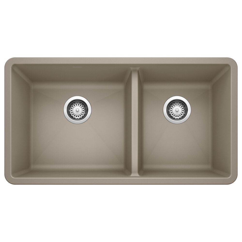 Blanco Precis 33" 1-3/4 Double Bowl Kitchen Sink in Truffle, , large
