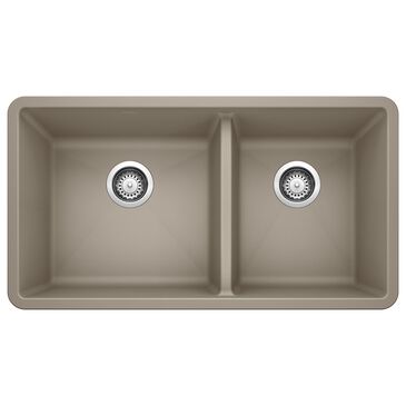 Blanco Precis 33" 1-3/4 Double Bowl Kitchen Sinks in Truffle, , large