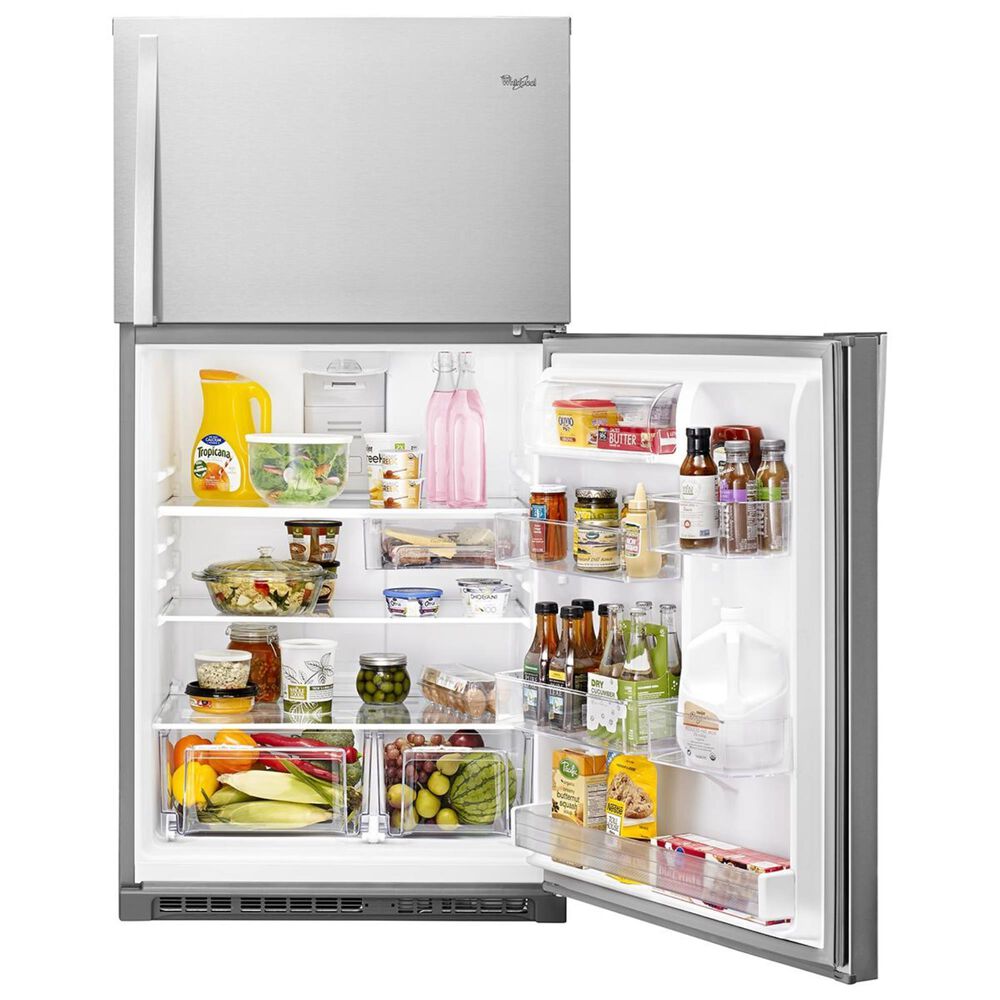 Whirlpool 21 Cu. Ft. 33&quot; Wide Top-Freezer Refrigerator with LED Interior Lighting, , large