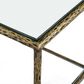 Furniture of America Lalia End Table with Tempered Glass Top and Open Storage Shelf in Matte Gold, , large