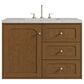 James Martin Laurent 36" Single Bathroom Vanity in Honey Oak with 3 cm Eternal Jasmine Pearl Silestone Top and Rectangular Sink, , large