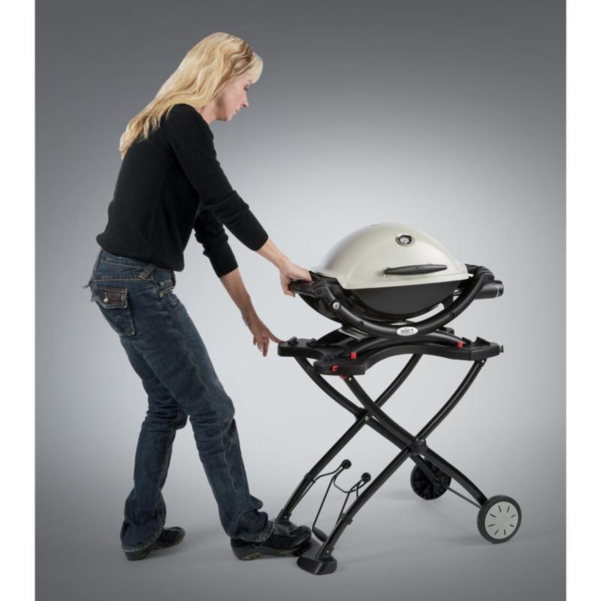 Black for sale online Weber 6557 Q Portable Cart For Grilling 