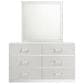 New Heritage Europa 6 Drawer Dresser and Mirror in White, , large