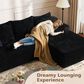 HOMLUX 2-Piece L-Shaped Sectional with Right Facing Chaise in Black, , large