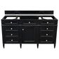 James Martin Vanities Brittany 60" Single Bathroom Vanity in Black Onyx with 3 cm Eternal Jasmine Pearl Silestone Top, Rectangular Sink and FreePower Wireless Charger, , large