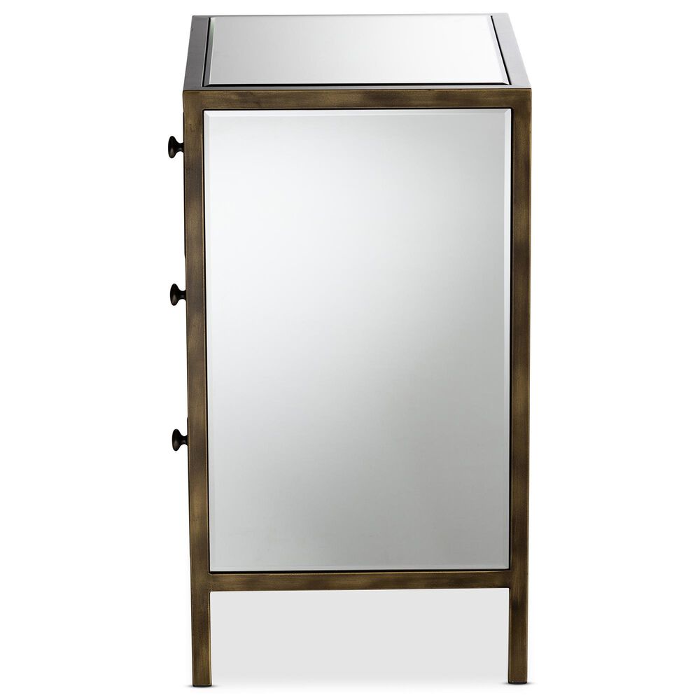 Baxton Studio Nouria 3-Drawer End Table in Silver, , large