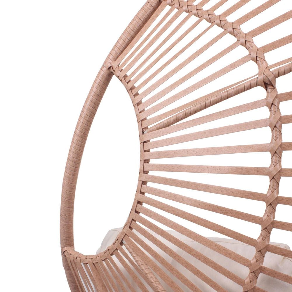 Hearth and Haven Outdoor Egg Chair with Arc Back in Beige, , large