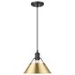 Golden Lighting Orwell 1-Light Medium Pendant with Brushed Champagne Bronze Shade in Matte Black, , large
