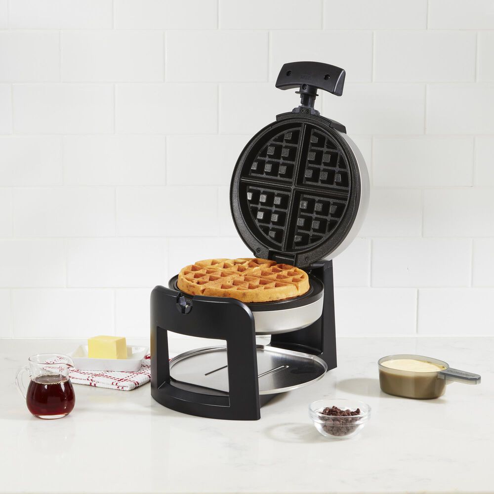 Cuisinart Belgian Round Flip Waffle Maker in Stainless Steel and Black, , large