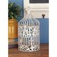 Maple and Jade Round Vintage Birdcage in Distressed White (Set of 2), , large