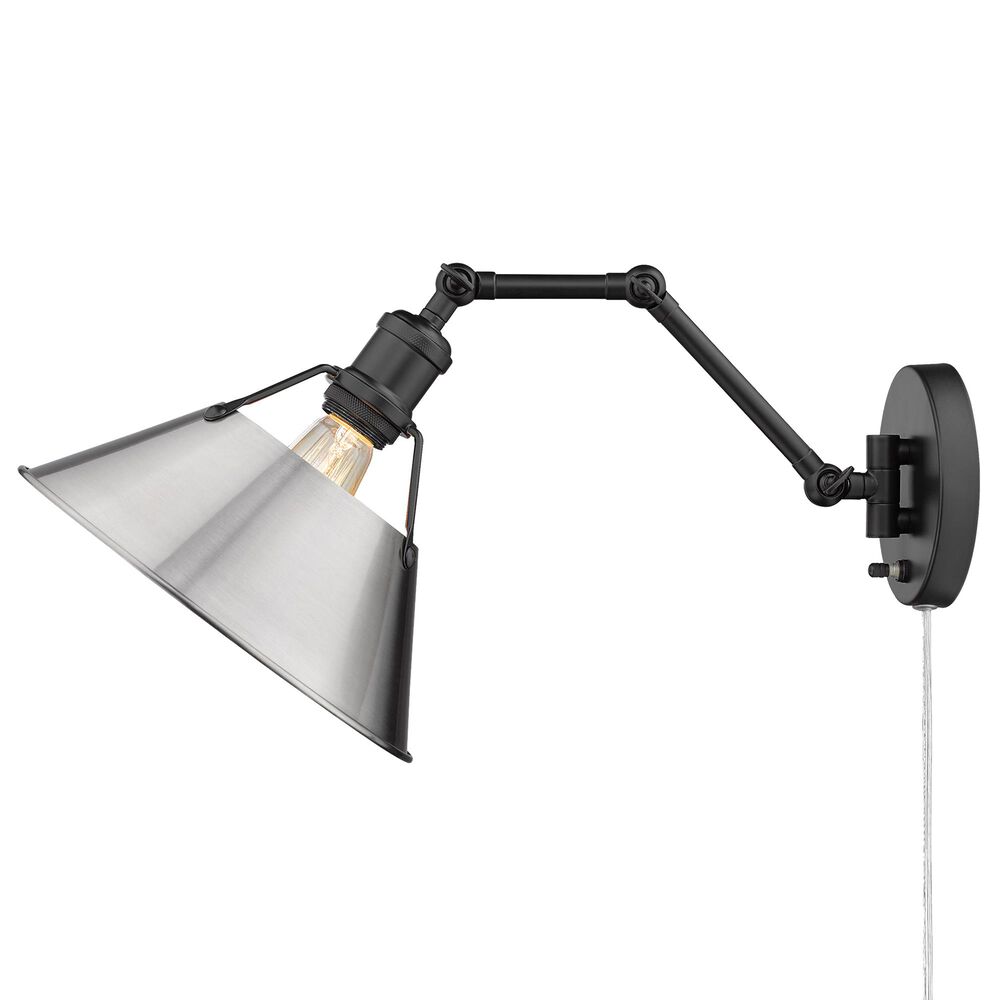 Golden Lighting Orwell 1-Light Wall Sconce in Matte Black and Navy, , large