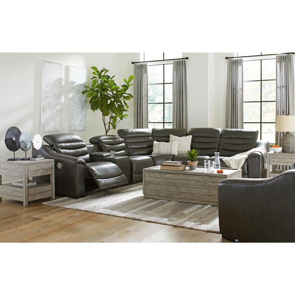 Ashley Center Line Power Recliner in Dark Gray, , large