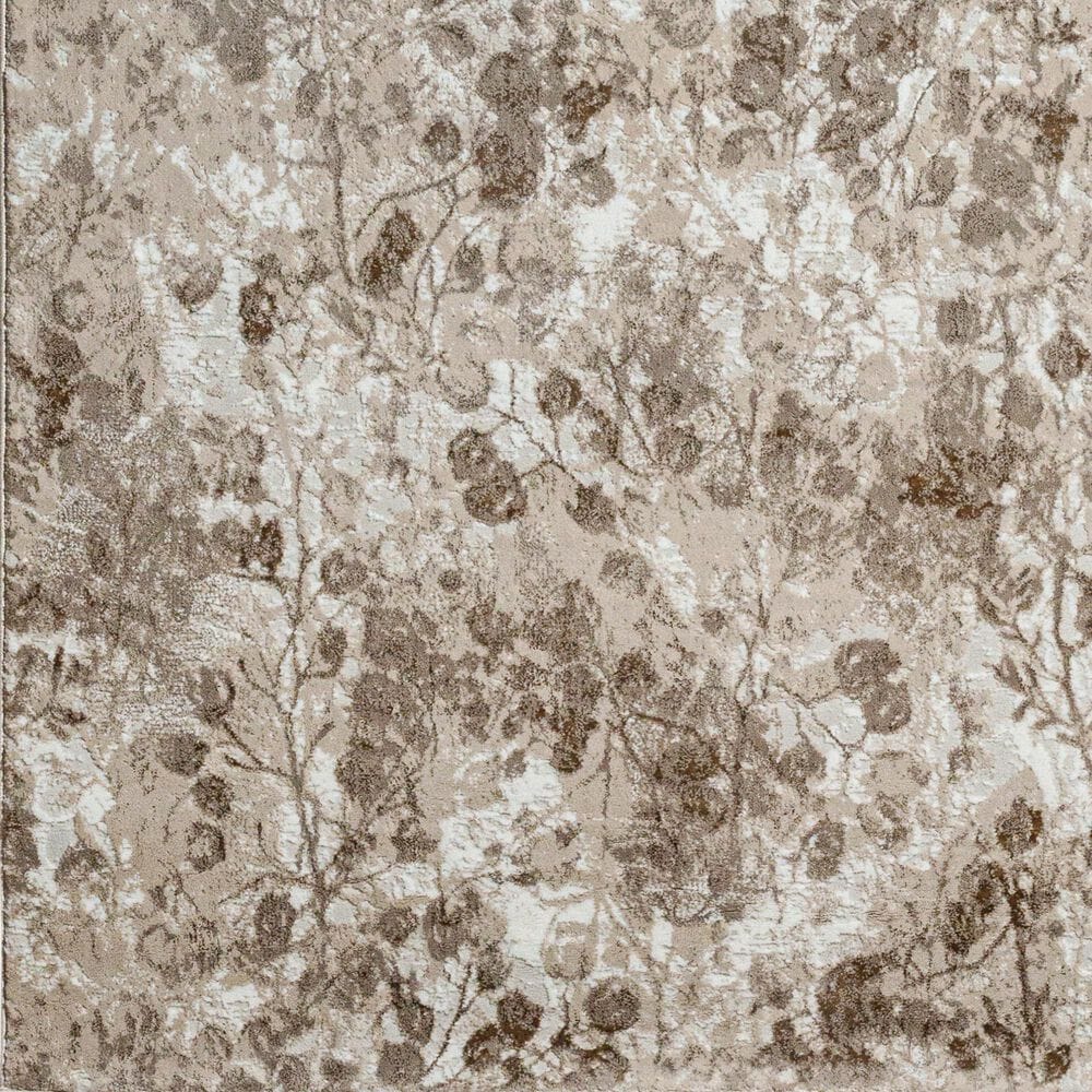 Radici USA Livigno Floral 5&#39;3&quot; Round Beige Area Rug, , large