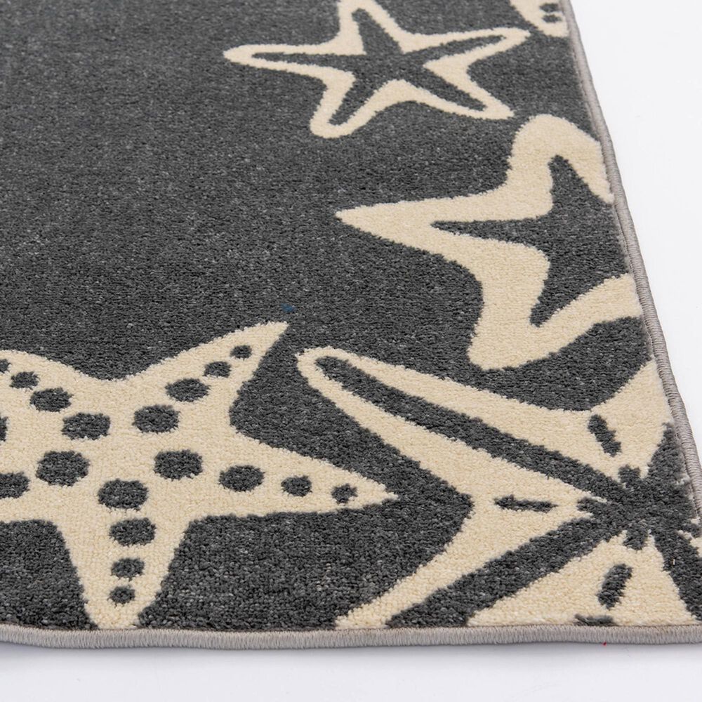 Central Oriental Terrace Tropic Sandy Starfish 6&#39;7&quot; x 9&#39;6&quot; Stone and Snow Area Rug, , large