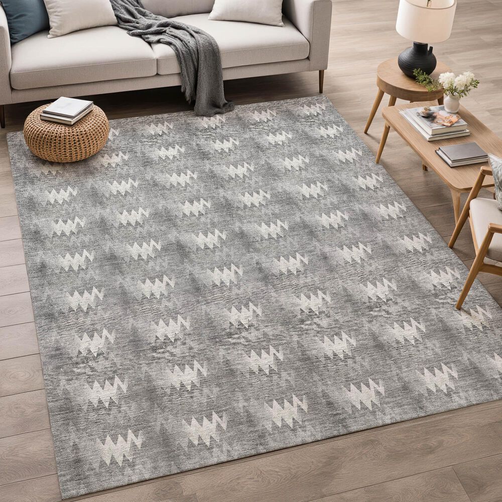 Dalyn Rug Company Soft Essentials Chevron Gray 10' x 14' Area Rug, , large