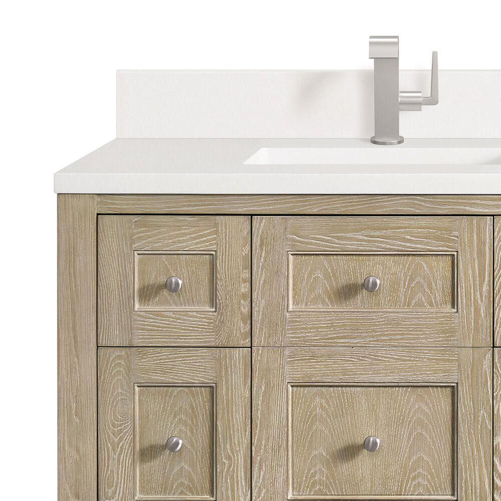 James Martin Vanities Breckenridge 72&quot; Double Vanity in Whitewashed Oak with Single Hole 3 cm White Zeus Quartz Top &amp; Backsplash, , large
