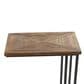 Maple and Jade C-Shaped Accent End Table in Distressed Brown and Black, , large