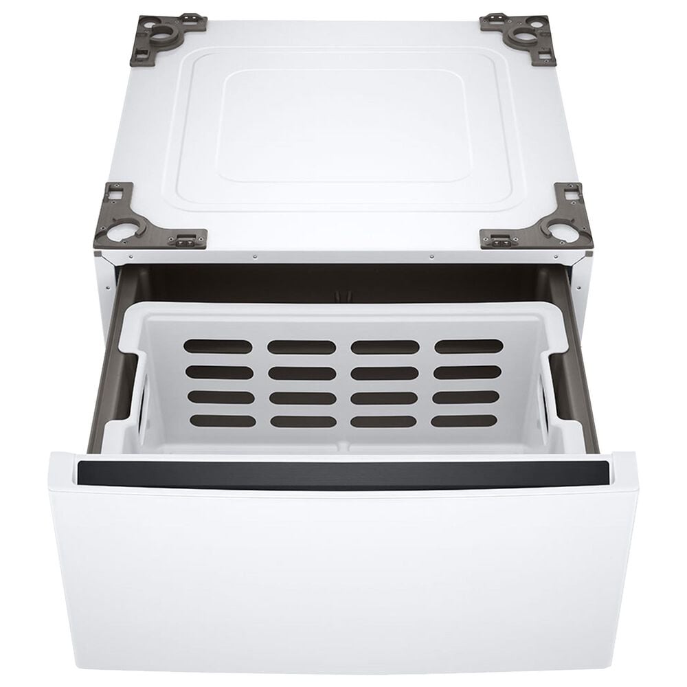 LG Tall Pedestal with Drawer In White, , large